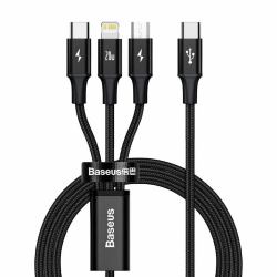 Baseus Rapid 3-in-1 USB cable 1.5 m USB A USB C/Micro USB A/Lightning 0.48 Gbit/s 20 W Black 