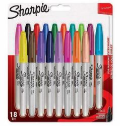Sharpie Fine marker 18 pc[s] Fine tip Multicolour (Sharpie 1996112 Permanent Assorted colour Markers Fine Point Pack of 18)