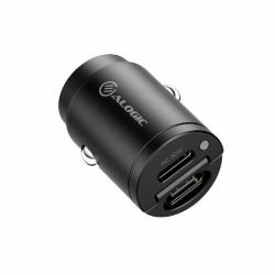 ALOGIC Rapid Power 30W Mini Car Charger 2xUSB-C (30W CAR CHARGER USB-C PORTS - FAST CHARGING)