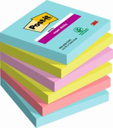 Post-It 7100263206 note paper Square Blue, Green, Pink 90 sheets Self-adhesive (Post-It Pack of 6 Super Sticky Notes 76x76mm 90 Sheets Cosmic Colours)