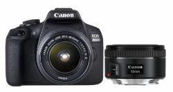 Canon EOS 2000D + EF-S 18-55 IS II + EF 50mm 1/2" SLR Camera Body 24.1 MP CMOS 6000 x 4000 pixels Black (CAMERA EOS 2000D 18-55IS+50MM - 1.8S - Warranty: 12M)