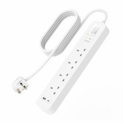 Belkin Connect White 4 AC outlet[s] 2 m (SURGE PROTECTION WITH USB C 4 - OUTLET)