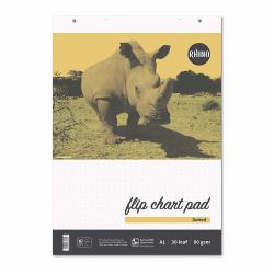 RHINO REDFC-2 flip chart 600 x 850 mm Black, White, Orange (RHINO A1 Educational Dotted Flip Chart Pad 30 Leaf DLS20/B [Pack of 5])