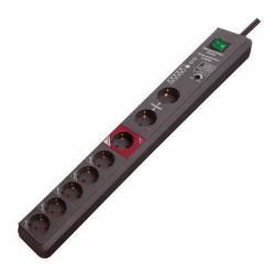 Power extension 3 m 8 AC - outlet[s] Anthracite 19500A - Automatic Extension Socket w/ Surge Protection, 8-Way, Anthracite, 3m, H05VV-F - Warranty: 12M