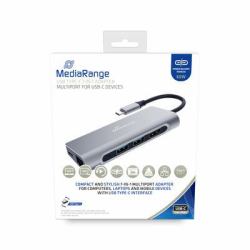 MediaRange MRCS510 laptop dock/port replicator USB 3.2 Gen 1 [3.1 Gen 1] Type-C Silver 