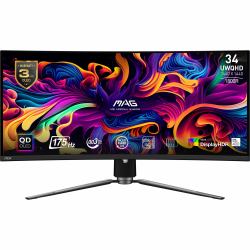 MSI MAG 341CQP QD-OLED computer monitor 86.4 cm [34"] 3440 x 1440 pixels UltraWide Quad HD Black 