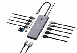 Verbatim CMH-14 USB Type-C 5000 Mbit/s Silver (VERBATIM USB-C PRO MULTIPORT HUB 14 PORT CMH-14)
