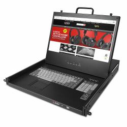 Lindy 21710 rack console 43.2 cm [17"] 1920 x 1080 pixels Metal Black 1U (17 FULL HD LCD HDMI DISPLAYPORT - 1U SINGLE RAIL TASTATUR TOUCHPAD)