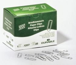 Durable 1207-25 paper clip Zinc steel 1000 pc[s] (1207-25 Paper Clip Zinc Steel - 1000 Pc[S] - Warranty: 12M)