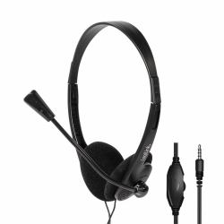 LogiLink Stereo headset, 1x 3.5 mm headphone jack, boom microphone, eco box 