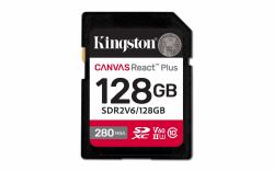 Kingston Technology 128GB Canvas React Plus SDXC UHS-II 280R/100W U3 V60 for Full HD/4K (128GB SDXC CANVAS REACT PLUS U3 - UHS-II 280R/100W V60 FULL HD/4K)