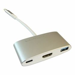 LC-Power LC-HUB-C-MULTI-4 laptop dock/port replicator USB 3.2 Gen 1 [3.1 Gen 1] Type-C Silver, Wh...