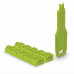 Lindy RJ45 Port Locks Green, 10x + 1 Key (RJ45 Port Locks Green, 10x + - 1 Key)