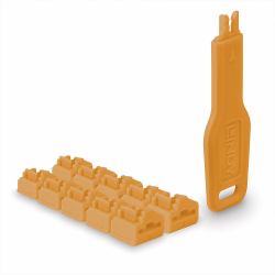 Lindy RJ45 Port Locks Orange, 10x + 1 Key (RJ45 Port Locks Orange, 10x + - 1 Key)