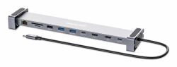 Manhattan USB-C Dock/Hub with Card Reader and MST, Ports [x7]: Ethernet, HDMI [x2 4k@60Hz], USB-A...