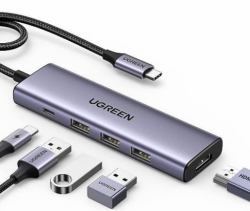 ugreen 15596 laptop dock/port replicator Wired USB 3.2 Gen 1 [3.1 Gen 1] Type-A + Type-C Aluminium 