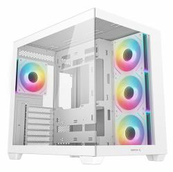 DeepCool CG530 4F WH Midi Tower White (DeepCool CG530 4F Mid-Tower Case with Tempered Glass Panels, 4 Pre-Installed ARGB Fans, and Optimal Airflow Support, White)