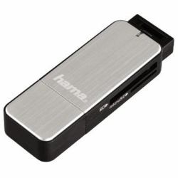 Hama 123900 card reader USB 3.2 Gen 1 [3.1 Gen 1] Black, Silver (USB-3.0-Kartenleser, SD/microS)