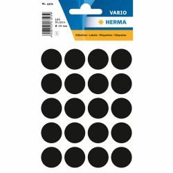 HERMA Multi-purpose labels Ø 19 mm round black paper matt 100 pcs. (HERMA - etiketter - 100 etikette[r] -)