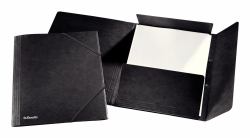 Esselte 3-Flap Folder Elastic Cardboard A4 (Folder A4 3-Flap Blk25 **25-pa)