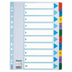 Esselte Index 1-10 Cardboard Mylar tabs A4 (Esselte Mylar register karton A4 1-10)