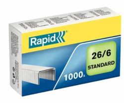 Rapid Staples Standard 26/6 Galvanized Box of 1000 (Rapid hÃ¦fteklammer Standard 26/6 t/20)
