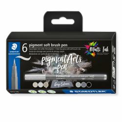 Staedtler Pigment Arts Soft Brush Pen Grey Colors felt pen 6 pc[s] (Brush pen Pigment Arts soft ass grÃ¥/so)