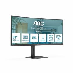 AOC V5 CU34V5C/BK/23 computer monitor 86.4 cm [34"] 3440 x 1440 pixels Wide Quad HD LED Black 