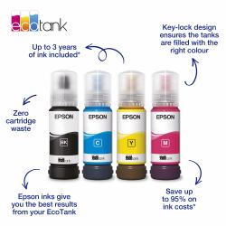 Epson 103 EcoTank Black Ink Bottle (OEM Epson C13T00S14A10 [103] Ink Bottle Black 4.5K Pages 70ml)