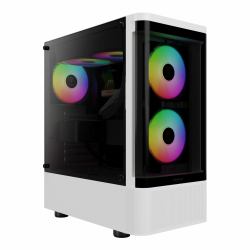 gamdias TALOS E3 CG WH computer case Midi Tower Black, White 