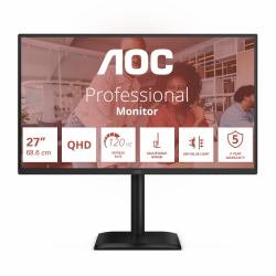 AOC E4 Q27E4U computer monitor 68.6 cm [27"] 2560 x 1440 pixels Quad HD LED Black 