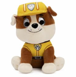 PAW Patrol GUND Official Rubble in Signature Construction Uniform Plush Toy, Stuffed Animal for Ages 1 and Up, 6" (Spin Master Gund Paw Patrol scratch 15)