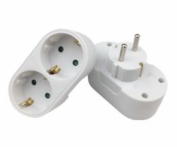 Microconnect PESCHPLUG2 power plug adapter Type F White (Schuko power splitter, with 2 - ways, White - Warranty: 300M)