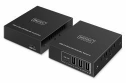 Digitus USB 3.2 Gen1 CAT Extender, 5 Gbps, 4 ports: 3x USB-A / 1x USB-C, 100m (USB 3.2 CATEXTENDER 5GBPS3 100M - 3XUSB-A+1X USB-C USE W. CATCABLE)