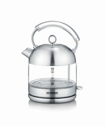 Severin WK 3459 electric kettle 1.7 L 2400 W Stainless steel (Severin glass kettle Retro WK 3459 [st)