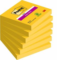 3M 7100174970 note paper Square Yellow 90 sheets Self-adhesive (Post-itÂ® Super Sticky Notes Ultra Colours 76 mm x 76 mm 90 Sheets/Pad 6 Pads/Pack 100% PEFC SGSCH-PEFC-COC-110078)