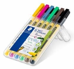 Staedtler Noris writing pen 307 fineliner Black, Blue, Brown, Green, Rose, Yellow 6 pc[s] (Staedtler Noris writing pen 307 fineli)