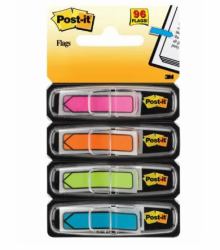 3M 7000144925 index card Blue, Green, Orange, Purple 96 pc[s] (Post-itÂ® Index Arrow Flags Blue Orange Pink and Green 11.9 mm x 43.2 mm 24 Flags/Dispenser 4 Dispensers/Pack)