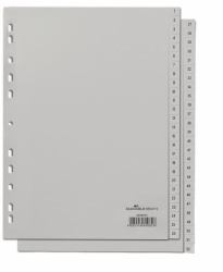 Durable 650410 tab index Numeric tab index Polypropylene [PP] Grey (Durable 52 Part Numbered Index Divider)