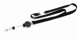 Durable Textile lanyard 15 with badge reel EXTRA STRONG (Textile Lanyard 15 With Badge - Reel Extra Strong - Warranty: 12M)