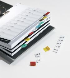 Durable 840500 tab index Blank tab index Blue, Green, Red, Yellow (Durable QUICK TAB Index Tabs [48])