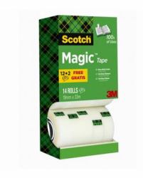 3M 7100026965 stationery tape 33 m Acrylic Transparent 14 pc[s] (ScotchÂ® Magicâ¢ Tape Value Pack 19 mm x 33 m 14 Rolls/Pack)