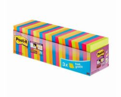 3M 7100234515 note paper Square Blue, Green, Orange, Pink 90 sheets Self-adhesive (Post-itÂ® Super Sticky Notes Assorted Colours 76 mm x 76 mm Promo Pack 90 Sheets/Pad 21 + 3 FREE Pads/Pack 100% ...