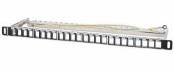Intellinet 19" 24-Port Shielded Blank Patch Panel, 0.5U, Unloaded 19-inch Rackmount Keystone Panel for High-density Installations, Removable Cable-Management Bar, Black (BLANK PATCH PANEL 24-PORT- ...