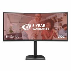 AOC E4 CU34E4CV computer monitor 86.4 cm [34"] 3440 x 1440 pixels UltraWide Quad HD LCD Black 