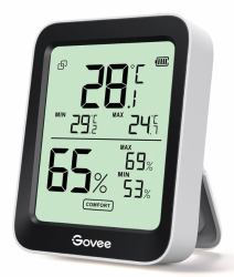 Govee H5075001 temperature/humidity sensor Indoor Temperature & humidity sensor Freestanding Wireless (Govee - Bluetooth Thermometer Hygromet)