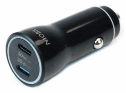 Mobilis 020022 mobile device charger Smartphone, Tablet Black Cigar lighter Auto (ENERGY CHARGER - 60W CAR - CHARGER - 2 USB C - SOFT BAG)