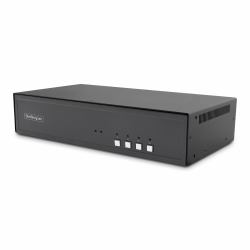 StarTech.com Secure 4-Port Dual-Monitor KVM Switch, HDMI or DisplayPort, 4K 60Hz, NIAP 4.0 Deskto...