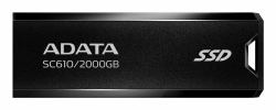 ADATA SC610 2 TB USB Type-A 3.2 Gen 2 [3.1 Gen 2] Black (ADATA SC610 2TB EXT. SSD)