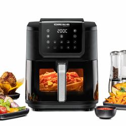 Rommelsbacher FRH 1700 fryer Single 8 L Stand-alone 1700 W Hot air fryer Black, Stainless steel (ROMMELSBACHER HeiÃ?luftfritteuse FRH 1)